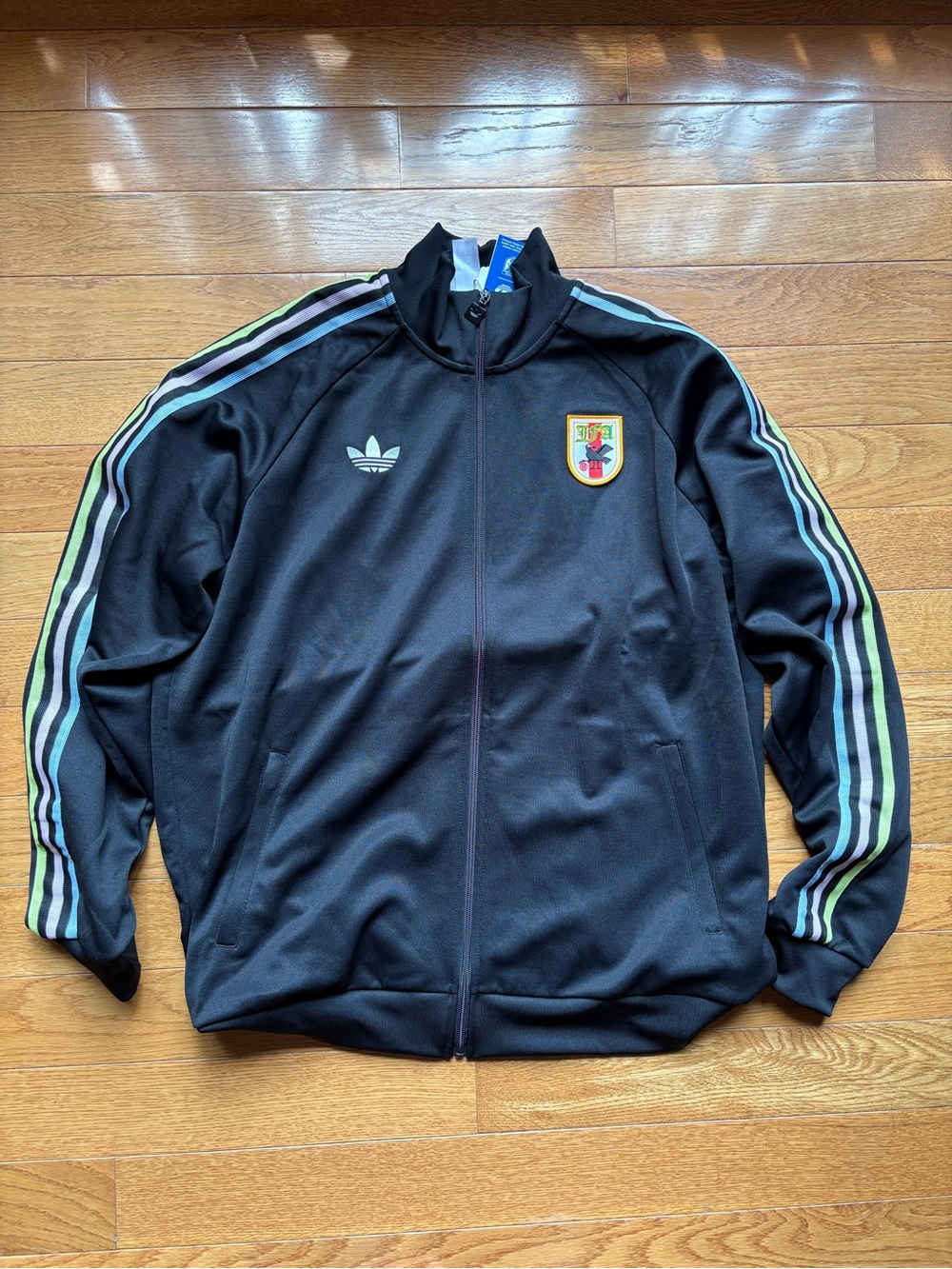 Adidas Men’s Black Track Jacket with Multi-Stripe Sleeves World Cup 2026 JAPAN